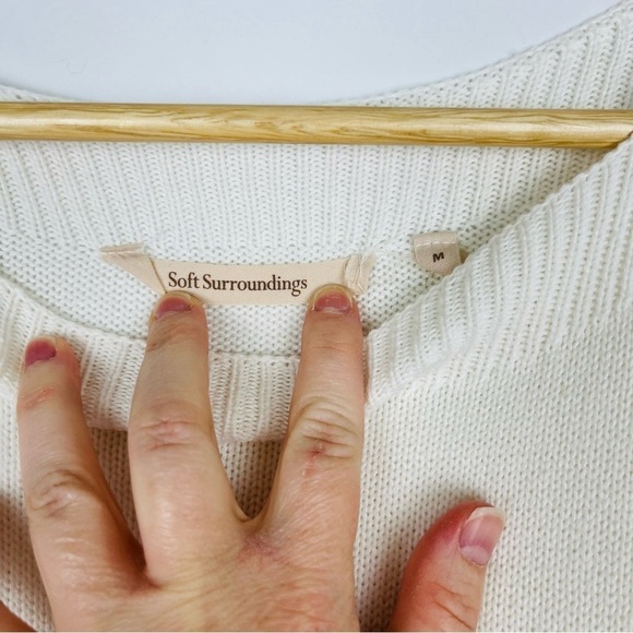 Soft Surroundings Desiree Floral Eyelet Crochet Lace Pullover Sweater Top - Picture 6 of 6